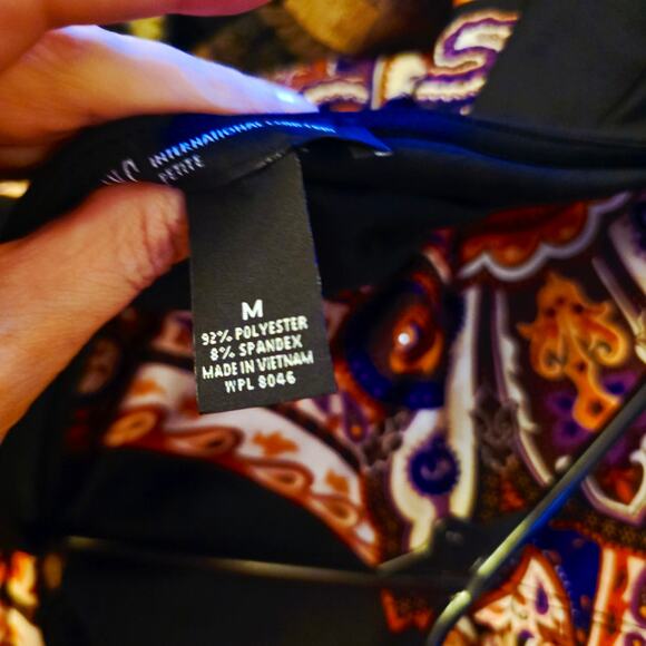 INC international concepts nwt liquid knit medallion bling shift dress size Mp - Picture 7 of 7